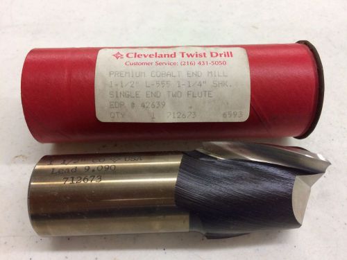 5 new cleveland twist 1-1/2&#034; 2 flute premium cobalt end mill (l555/c42639) for sale
