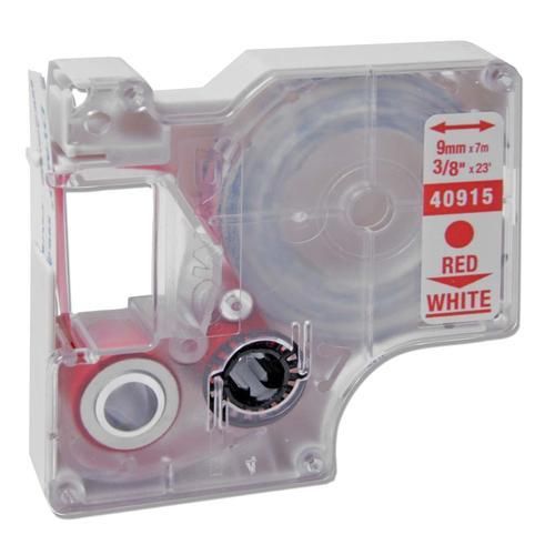 Red On White Dymo Tape 3 8 40915