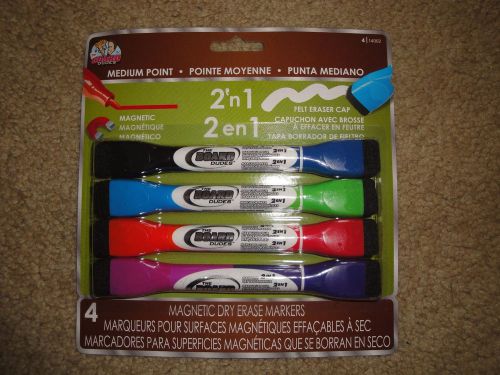 Board dudes magnetic dry erase markers set of 4 double point medium whiteboard for sale