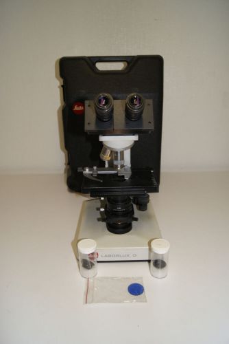 Leitz Wetzlar LABORLUX D Binocular MICROSCOPE w/ Objectives LIGHT &amp; Case GMBH