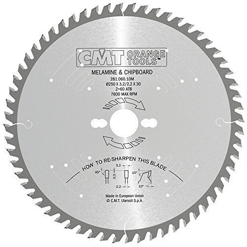 CMT 281.060.10M Industrial Panel Sizing Saw Blade and 250mm 9-27/32-Inch by 60 T