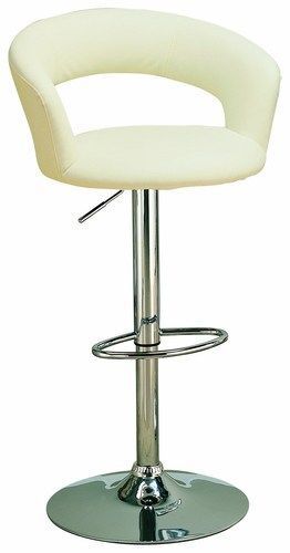 Coaster 29-Inch Swivel Dining Barstool, Cream and Chrome