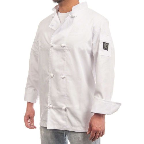 Used XL Chef Jacket &amp; Plain Bistro Apron (no pockets)-White- Chef Revival Jacket