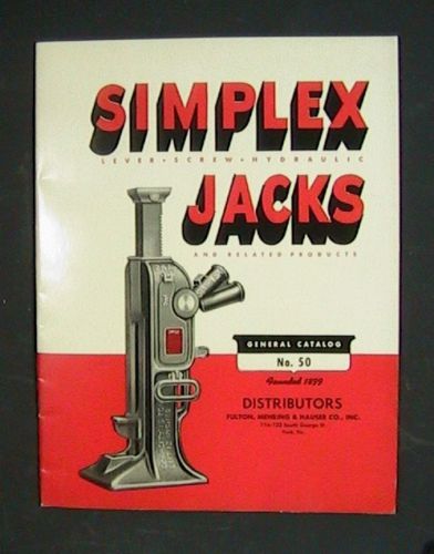 Nos simplex rr rail road jack catalog - industrial construction for sale