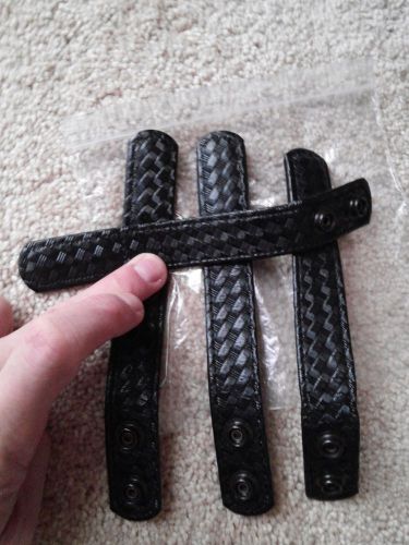 set of 4 keepers (black basketwave style) for duty belts for only $4