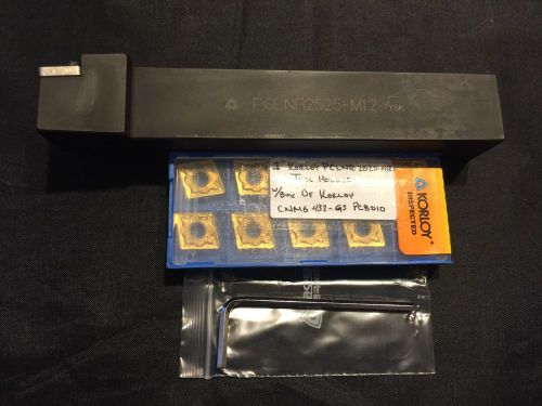 1&#034; korloy pclnr2525 - m12 holder w/ box of 10 korloy cnmg 432 -gs pc8010 inserts for sale