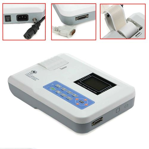 USA Seller Digital Single Channel 12 lead Portable ECG EKG Machine+Printer&amp;Paper