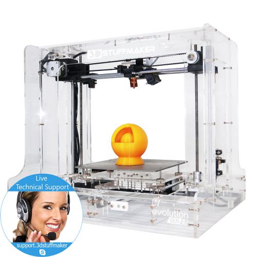 3d printer kit  - 3d stuffmaker evolution gen2 (transparent) - free shipping for sale
