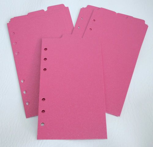 9 Shimmery  Dark Pink  Filofax Personal size  dividers monthly subject top tab