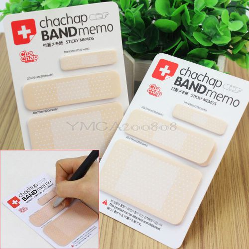 2 Pcs Funny Band Aid Pattern Note Memo Paper Pad Bookmarker For School Office