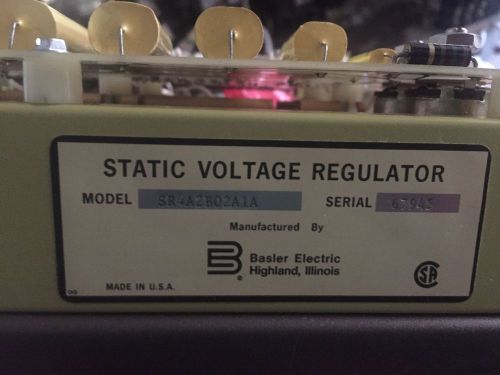 BASLER STATIC VOLTAGE REGULATOR SR4A2B02A1A / 120-480VAC 63VDC AVR 61100119038