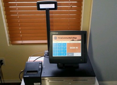 Micros point of sale system pos workstation 4 ws4 restaurant register/printer for sale