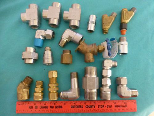 Lot of Stainless steel Brass Copper Fittings Strainer tee elbow valve