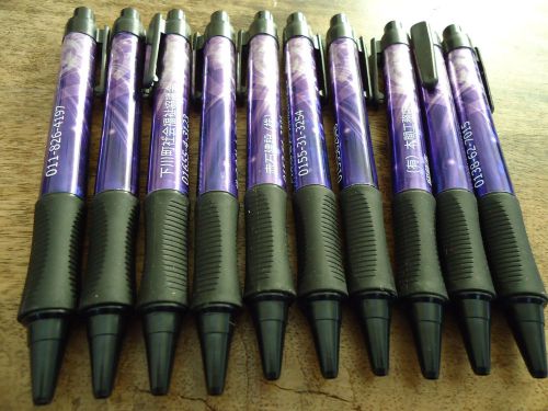 Lot of 10 Rubberized Grip Retractable Advertising Pens