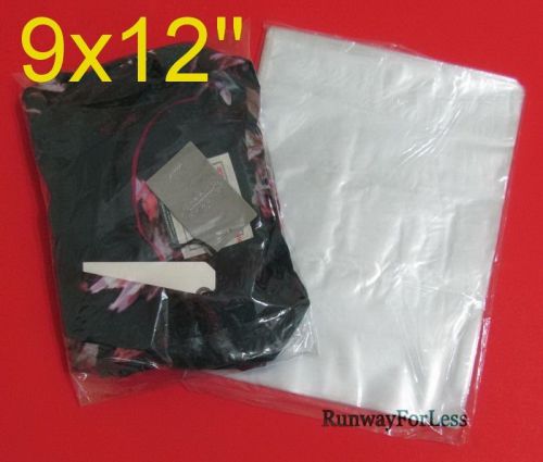 2000 pcs 9 x 12 9x12 Poly Polybags Back Flap T-shirt Clear Plastic Bags 1 Mil