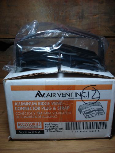 12 air vent inc black aluminum ridge vent connector plug &amp; strap full case for sale