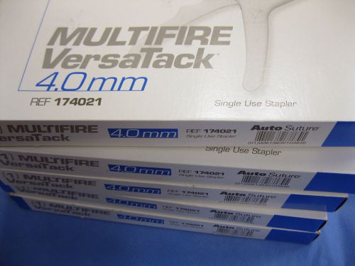 Lot of 5 autosuture 174021 multifire versatack single use stapler 4.0mm for sale