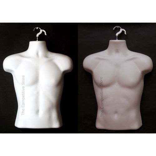 Flesh + White Male Mannequin Torso Hanging Form - For Small And Medium T-Shirts