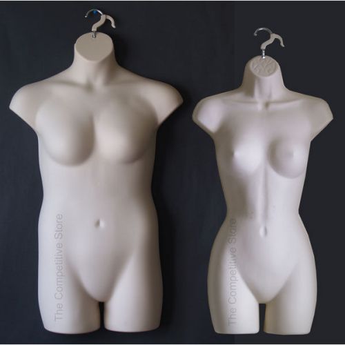 Fleshtone female dress &amp; plus size mannequin forms - display s-m and 1x-2x sizes for sale