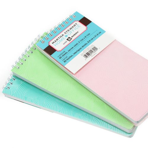 3 Martha Stewart Home Office Tall Spiral Notepad Avery Lined Ruled Reporter Flip