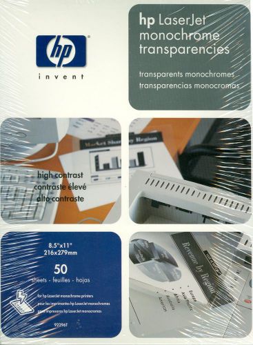 HP Laserjet monochrome transparencies, 50 Sheets (92296T)