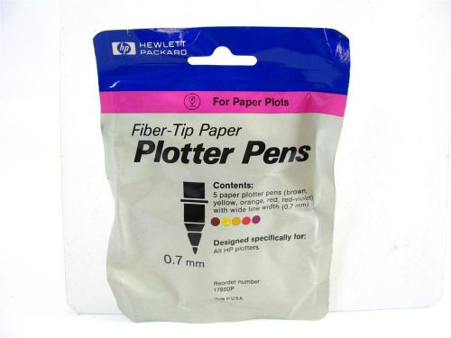 HP 17850P Genuine Fiber-Tip Paper Plotter Pens .07mm Multi-Color 5-Pack *New*