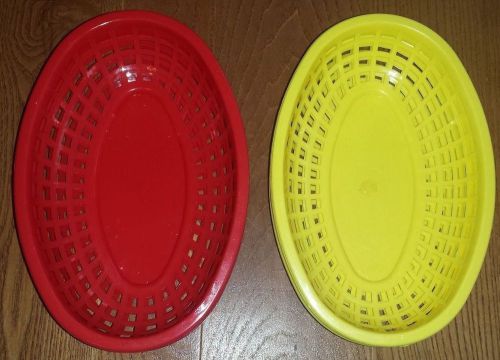 NEW Restaurant Style Plastic Fast Food Basket Lot of 6 USA Red Yellow Tablecraft