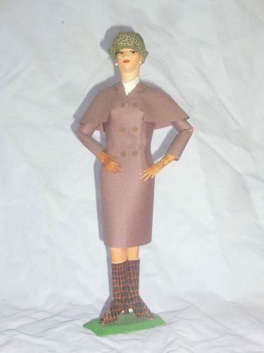 Vintage Paper Doll London designer 1963 Mannequin Maquette P.Q. Mack  [UK] 11&#034;