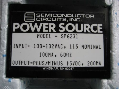 SP6231 SEMICONDUCTOR CIRCUITS INC POWER SOURCE 100-132VAC