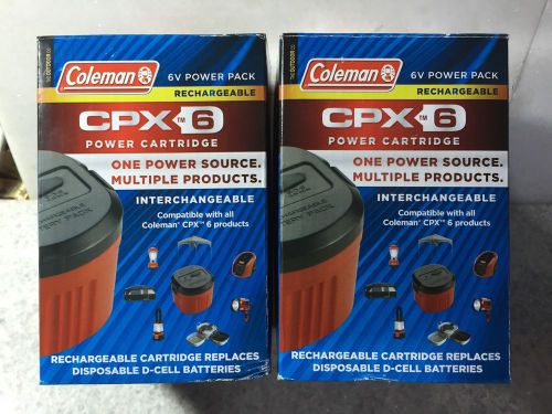 Two Coleman Cpx 6v Rechargeable Power Cartridge New CAMPING OUTDOORS