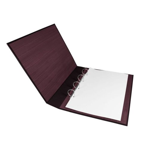 LUCRIN - A3 vertical binder - Granulated Cow Leather - Burgundy