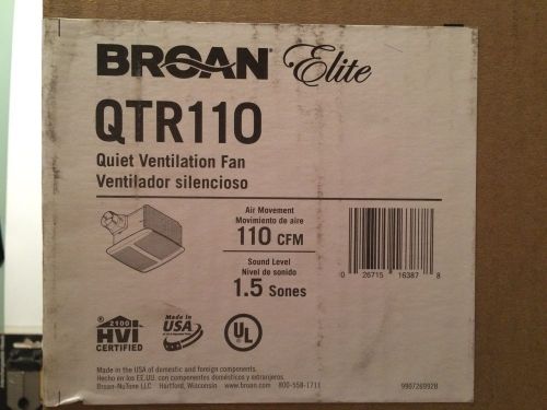 New Broan Elite 110 CFM Quiet Bath Fan Utility and Exhaust Vents QTR110 4&#034; duct