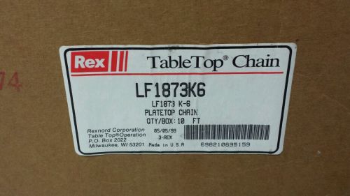 *new*  rexnord   tabletop chain   lf1873k6   6&#034; x 10&#039;    rex   lf1873 k-6 for sale