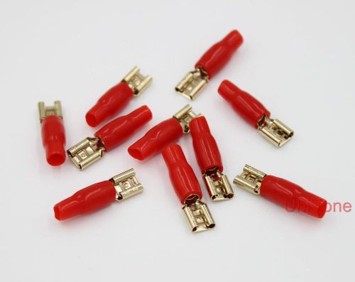 Car audio loudspeaker wiring terminal Gold Plated Insulated Spade Red x10pcs