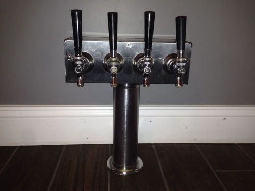 4 tap tower faucet keg draft beer kegerator home brew