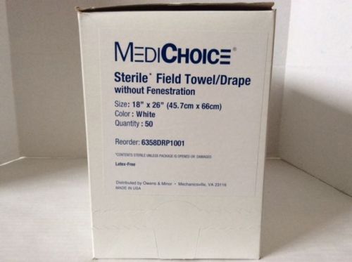 New MediChoice 18&#034; x 26&#034; Sterile Field Towel /Drape No Latex 18&#034; X 26&#034; Box of 50