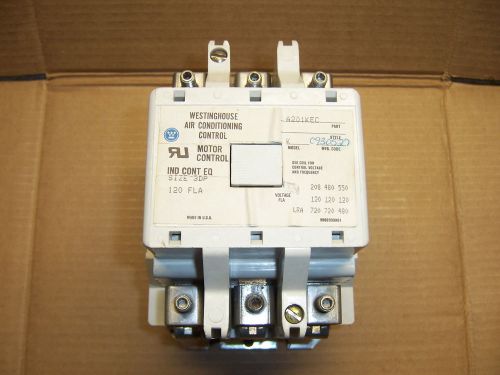 Westinghouse a201kec motor control contactor size 3 dp 120 amp 550v 120v coil for sale