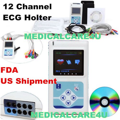 US seller FDA ECG EKG Holter, 12 channels 24Hours Monitoring, Software TLC5000