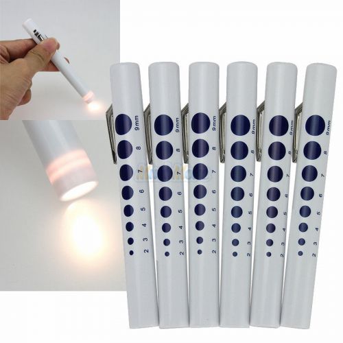 6pcs disposable medical emergency diagnostic penlights with pupil gauge new for sale