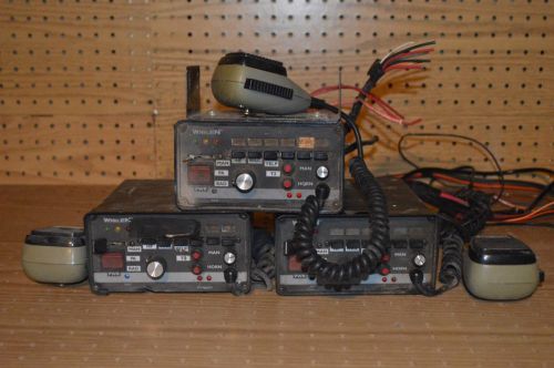 Lot of 3 Whelen 295 200 Watt Electronic PA Amplifier  295HFSA6 w/ Mics Untested