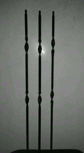 Stair metal iron balusters double ribbon. 30 balusters.solid steel. satin black. for sale