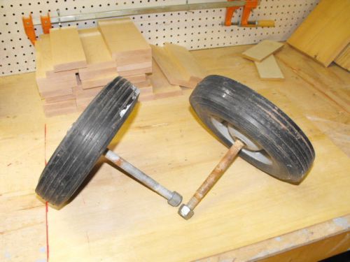 Hard rubber wheels steel hub ball bearing axle 5/8&#034; axle shaft for sale