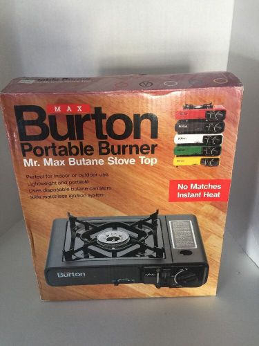 Max Burton Portable Butane Table Top Burner NEW in Original Box black