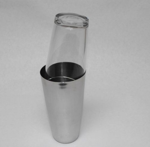 2 Piece BOSTON SHAKER SET Glass &amp; Stainless Shaker Basic Bar Cocktail Mixing Kit