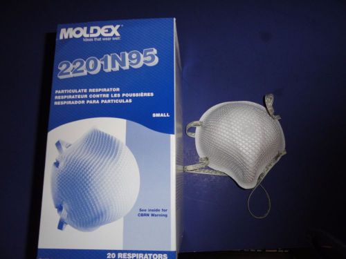 20 moldex 2200 series n95 particulate respirator small 2201n95 masks in box. for sale