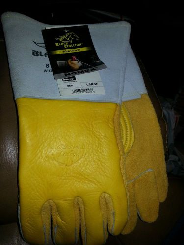 Black Stallion 850L Premium Grade Elkskin Stick Welding Gloves Large