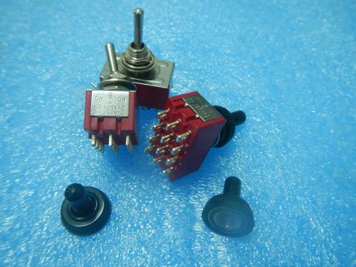 10set 4pdt center off on off on amp toggle diy switch + waterproof cap 12ps for sale
