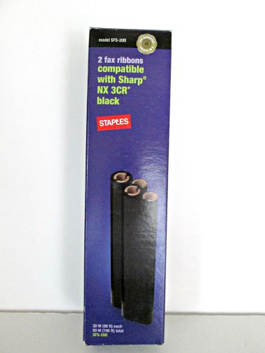 Staples Fax Ribbons sfs 20r compatible Sharp nx 3cr 2 black new in box
