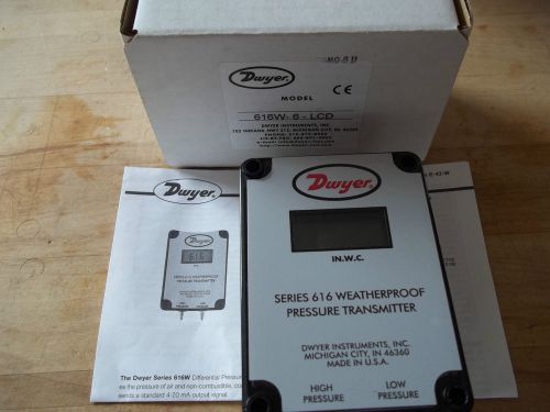 NEW DWYER 616W-6-LCD  WEATHERPROOF DIFFERENTIAL PRESSURE TRANSMITTER LCD READOUT