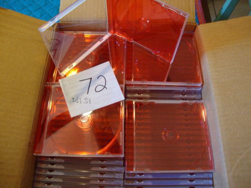 72 NEW Empty Replacement Standard CD Jewel Case  RED tray (FREE SHIPPING)